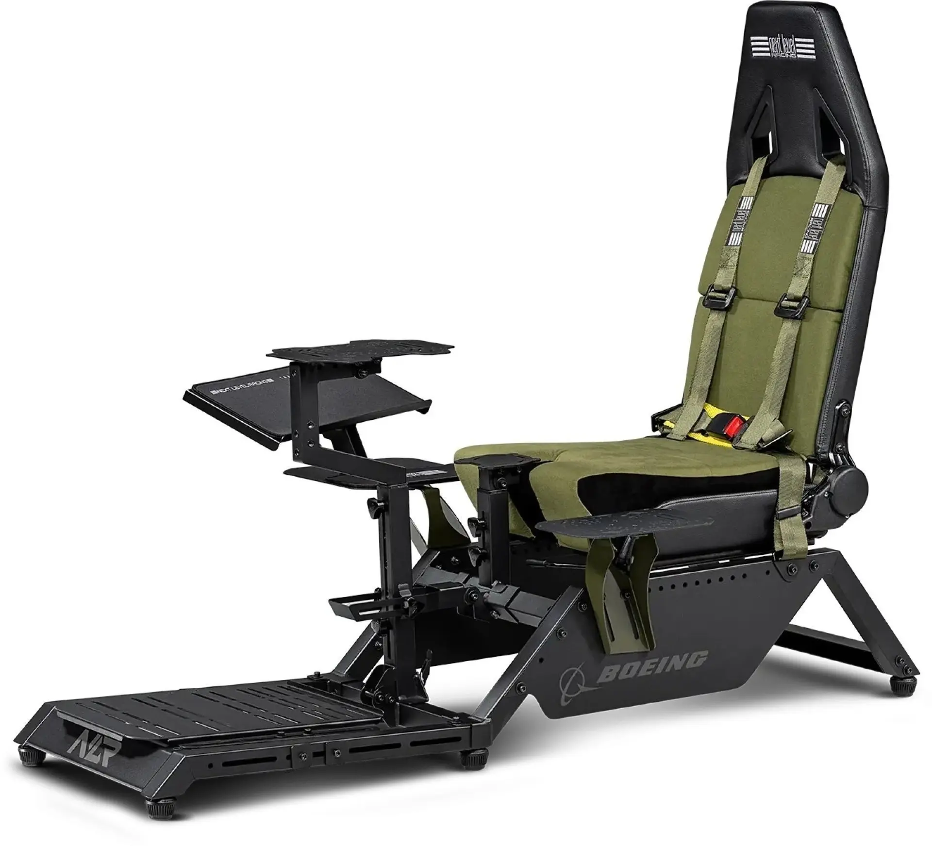 מעמד סימולטור טיסה Next Level Racing Flight Simulator Boeing Military Edition ל-PC/PS4/PS5/Xbox מבית Next Level Racing בצבע ירוק צבאי