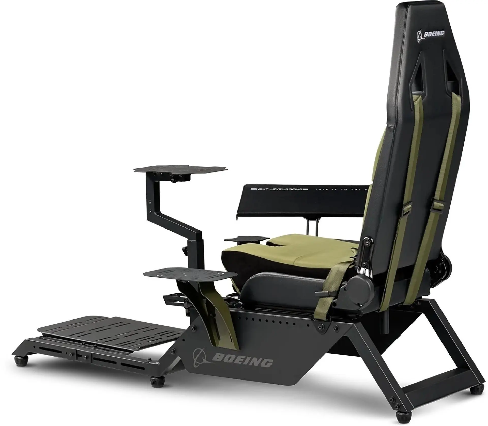 מעמד סימולטור טיסה Next Level Racing Flight Simulator Boeing Military Edition ל-PC/PS4/PS5/Xbox מבית Next Level Racing בצבע ירוק צבאי