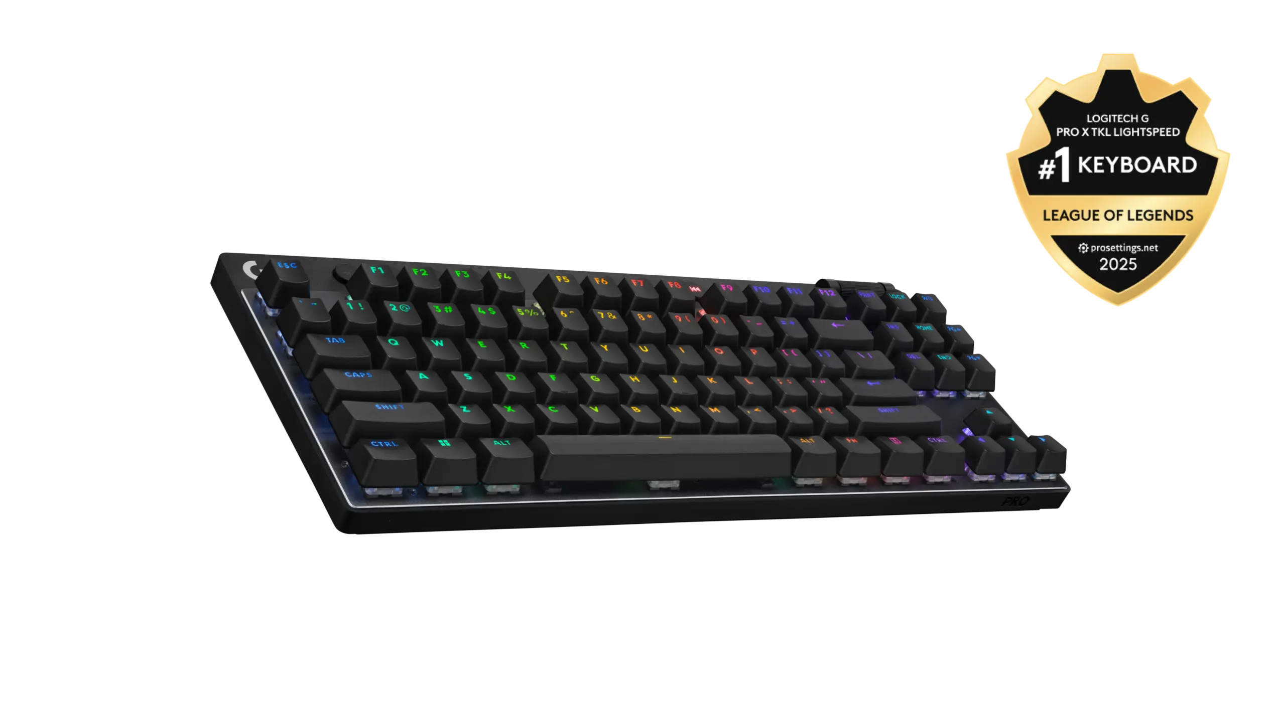 מקלדת מכנית גיימינג אלחוטית באנגלית Logitech PRO X TKL LIGHTSPEED – בצבע שחור