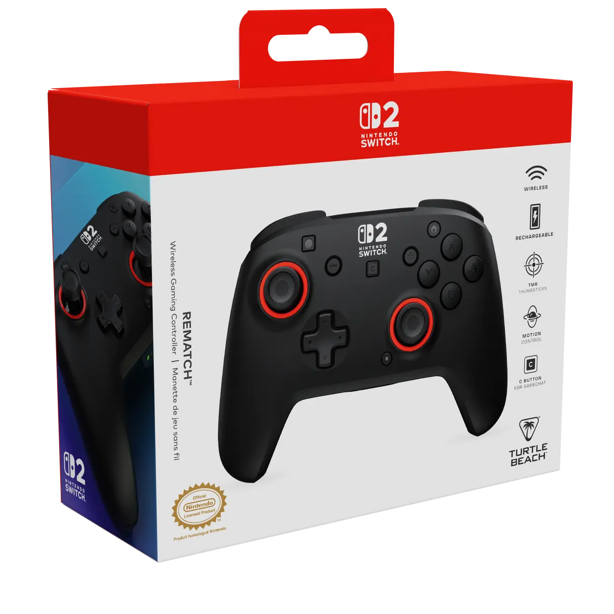 בקר משחק אלחוטי Turtle Beach Rematch Wireless Controller ל-Nintendo Switch בצבע שחור
