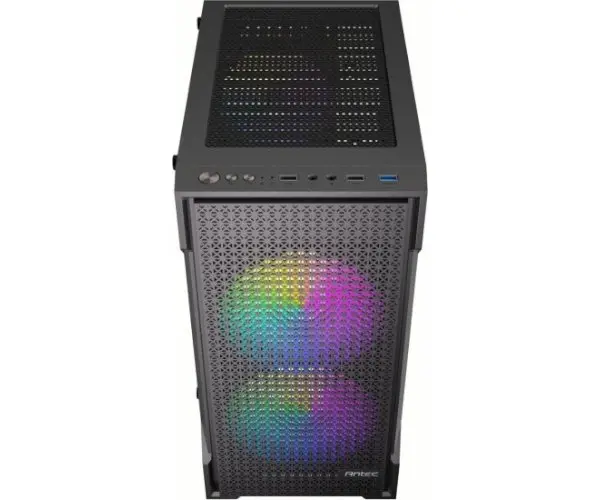 מארז מחשב ללא ספק Antec VX100M ARGB Tempered Glass Micro-ATX Mini Tower – צבע שחור