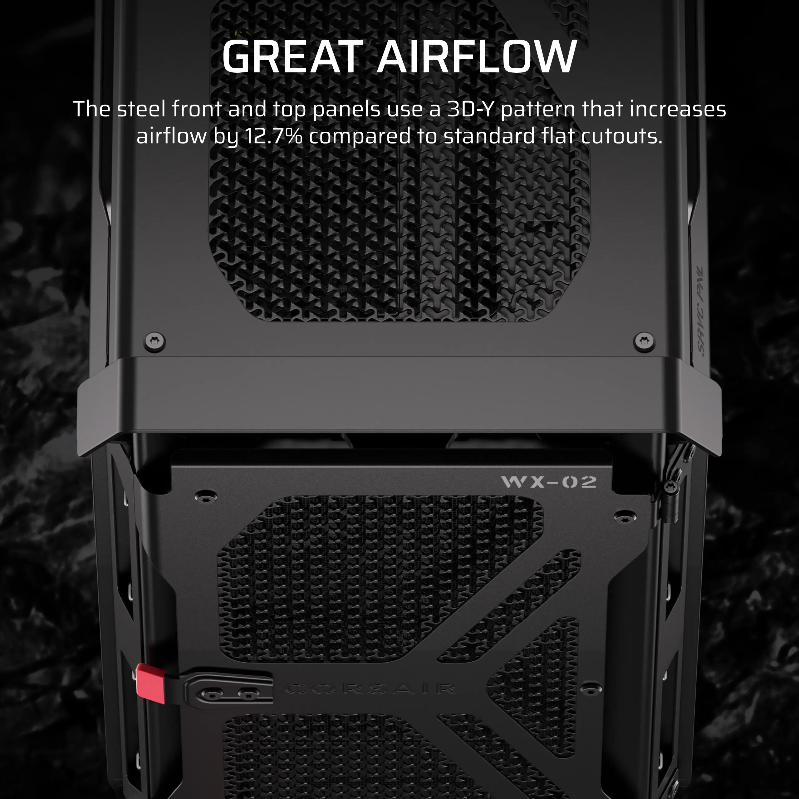 מארז מחשב ללא ספק Corsair Warthog Tempered Glass E-ATX Mid Tower – צבע שחור