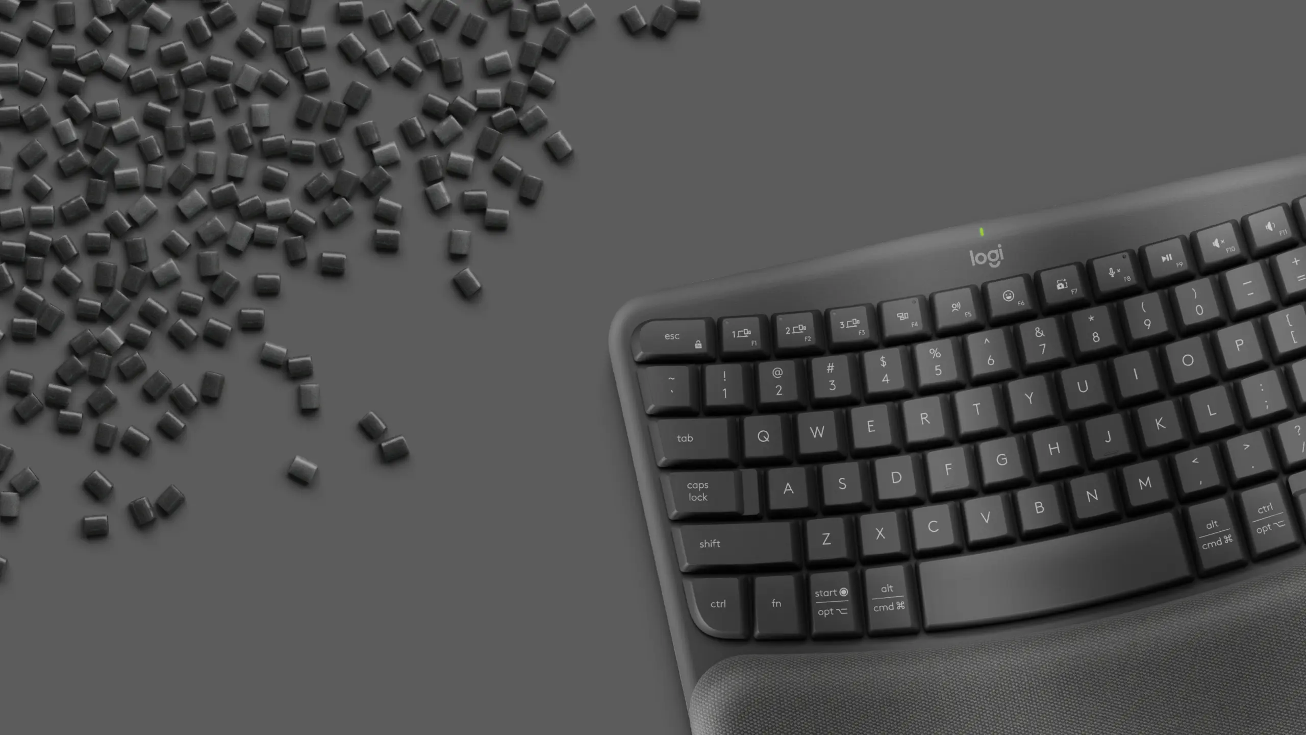 מקלדת ארגונומית אלחוטית Logitech Wave Keys – בצבע שחור