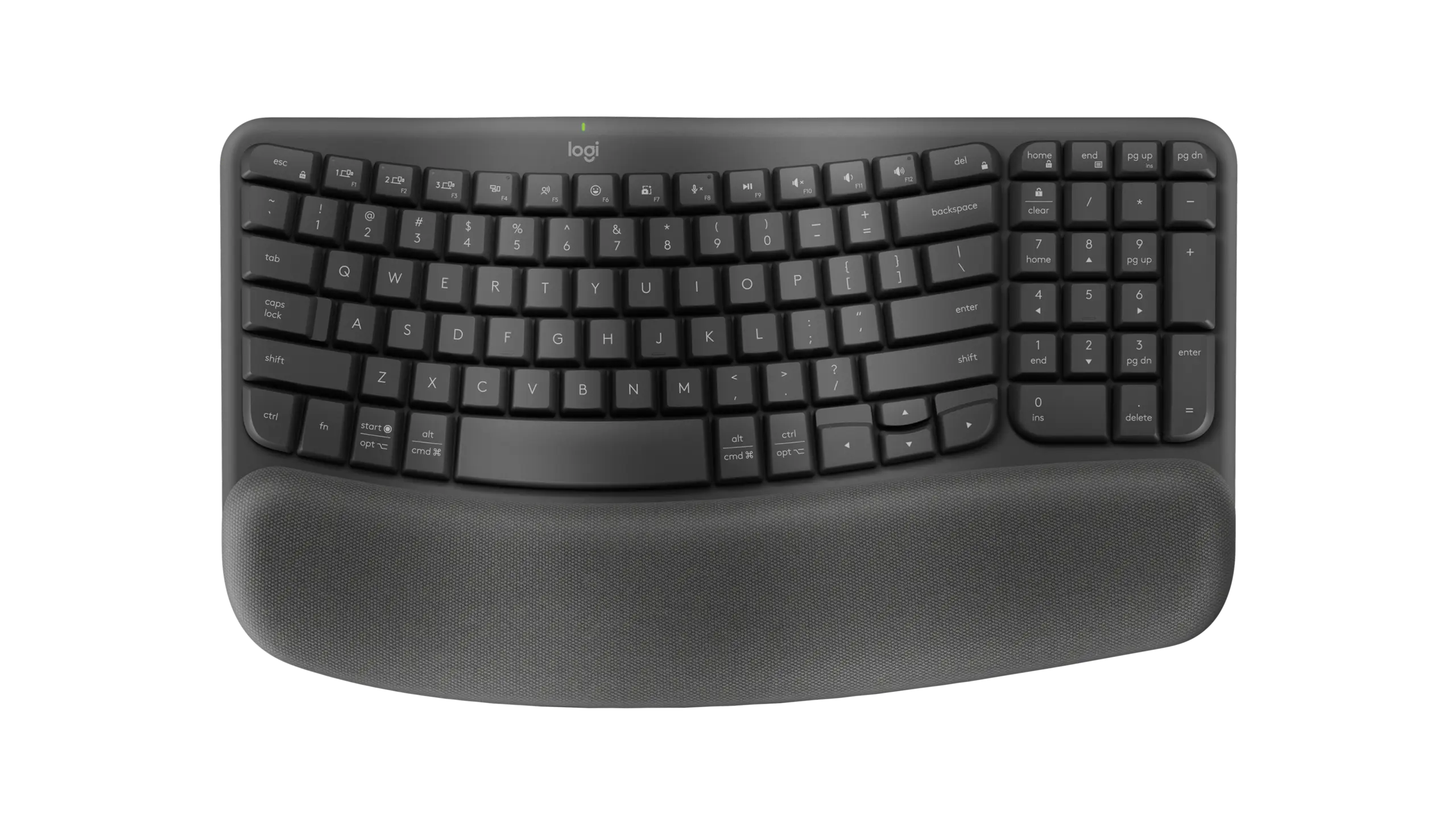 מקלדת ארגונומית אלחוטית Logitech Wave Keys – בצבע שחור